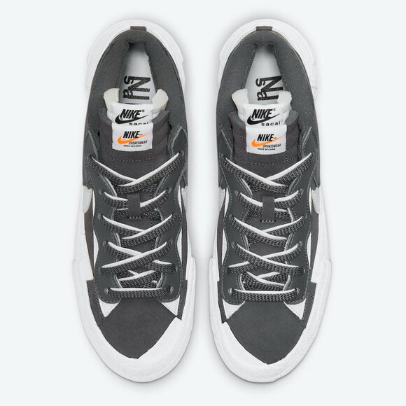 Nike Sacai Blazer Low Men's Sz 11 Iron Grey DD1877-002 White NEW 2021 Bl… - Picture 3 of 9